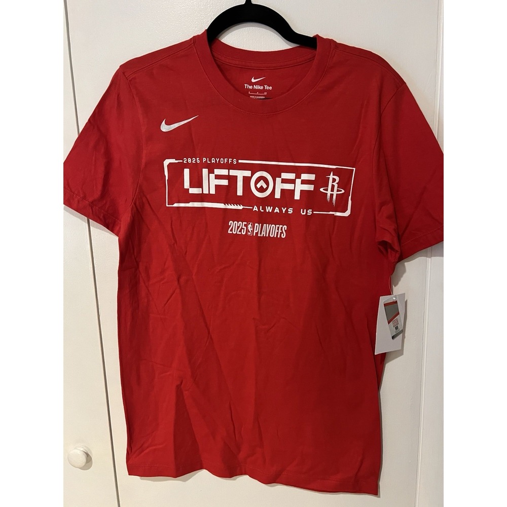 NWT Houston Rockets Nike 2025 Playoff‎ Tshirt Size Small Red Tee Basketball